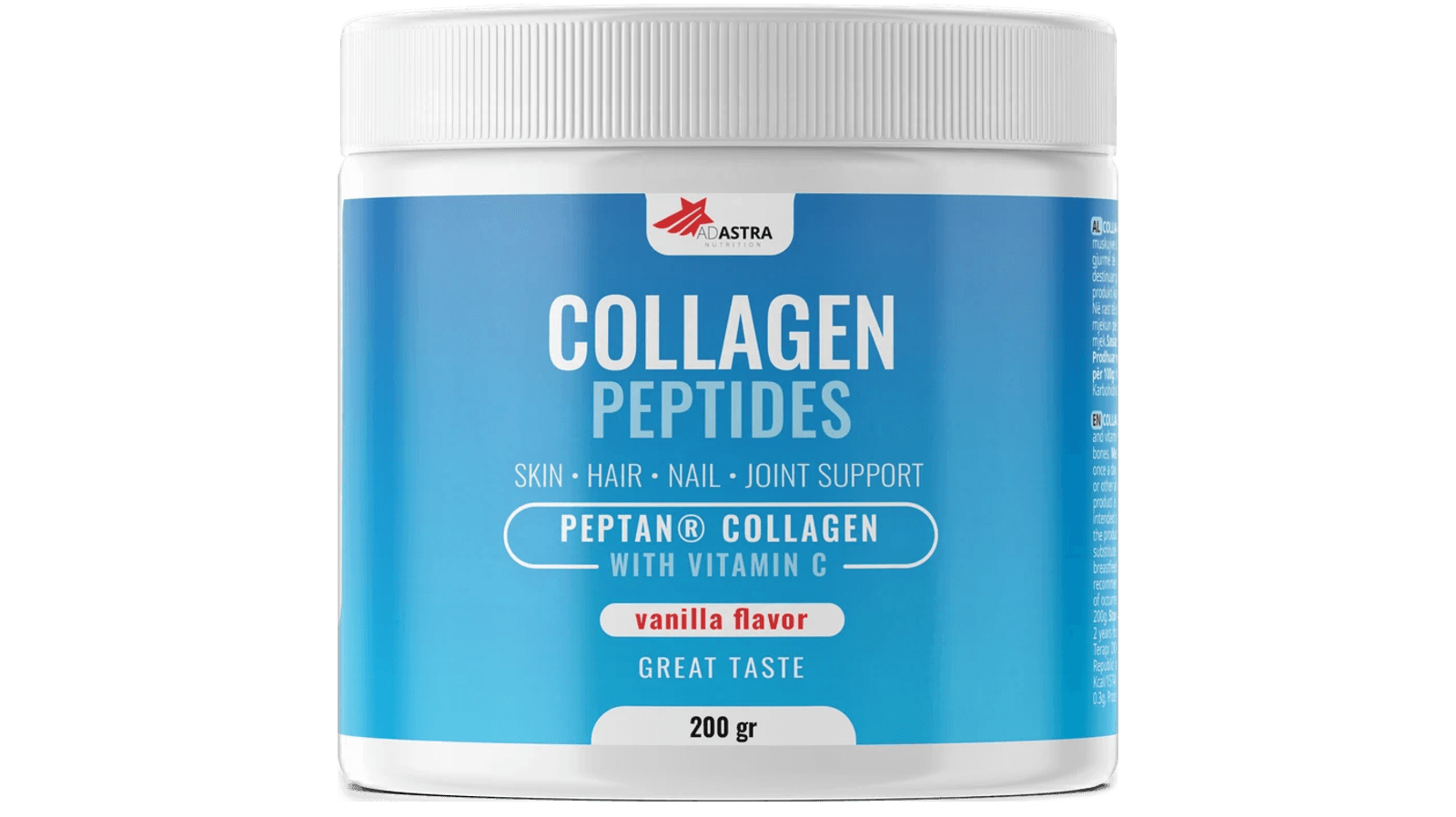 COLLAGEN PEPTIDES 200 г — колагенски пептиди за кожа и зглобови — Ванила – кожа | NaturaTherapy – природни додатоци во исхраната