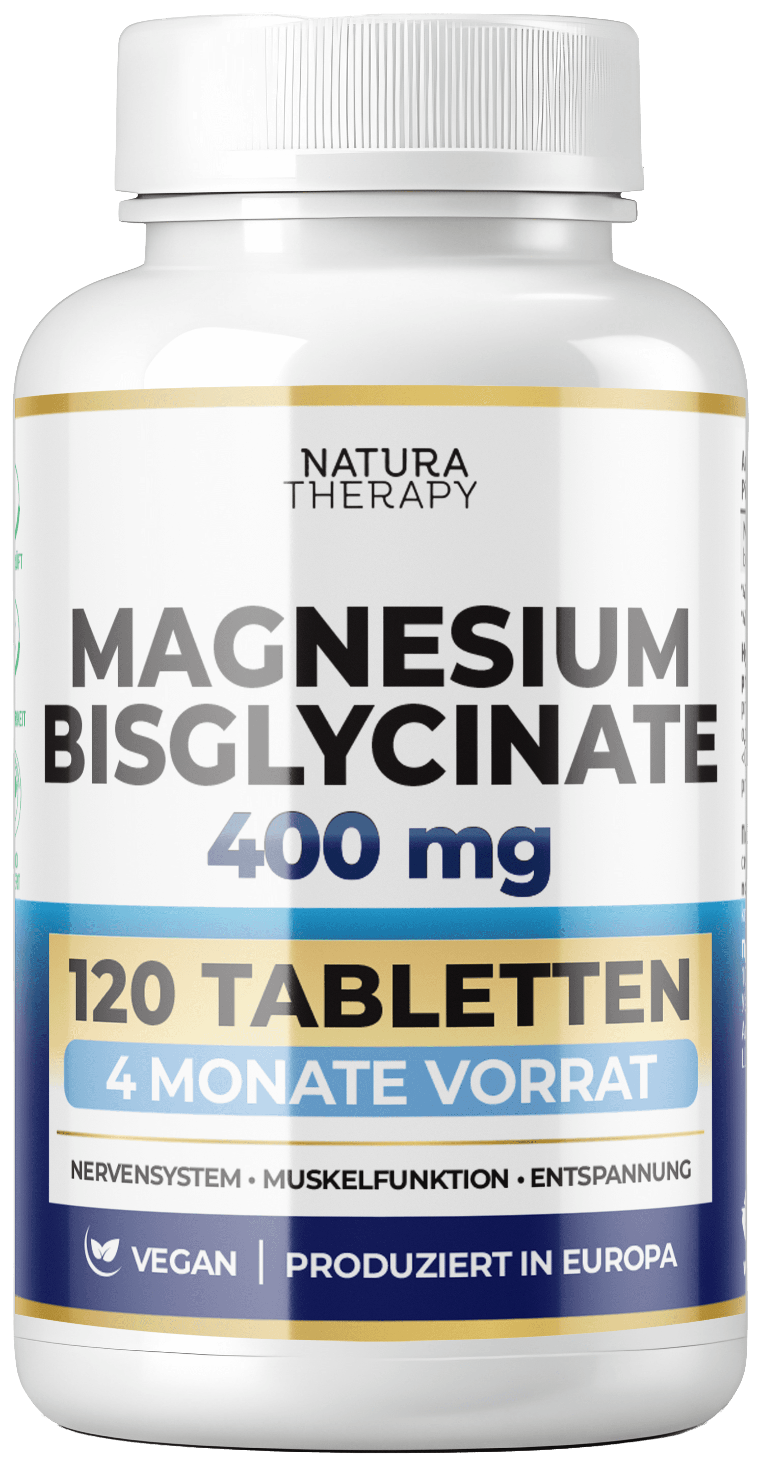 Magnesium Bisglycinate — хелатна форма, 120 таблети – Magnesium | NaturaTherapy – природни додатоци во исхраната