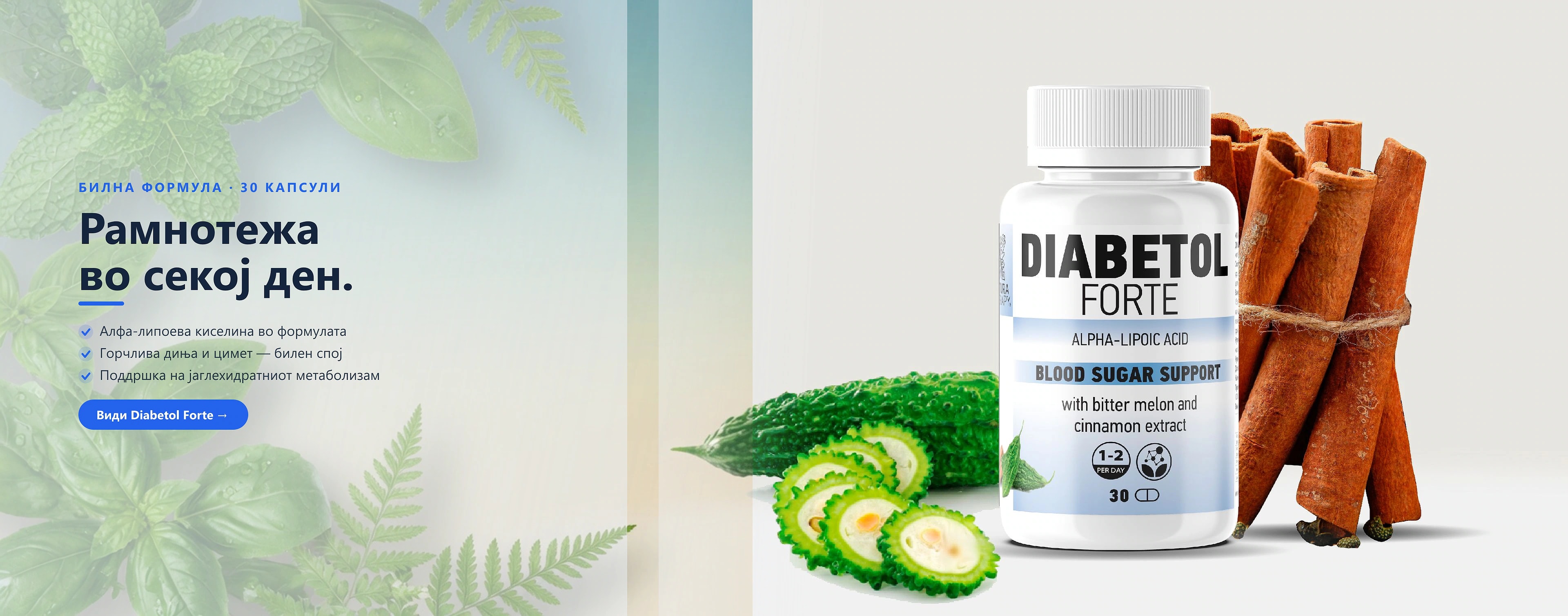 Diabetol Forte — билни капÑули за поддршка на метаболизмот
