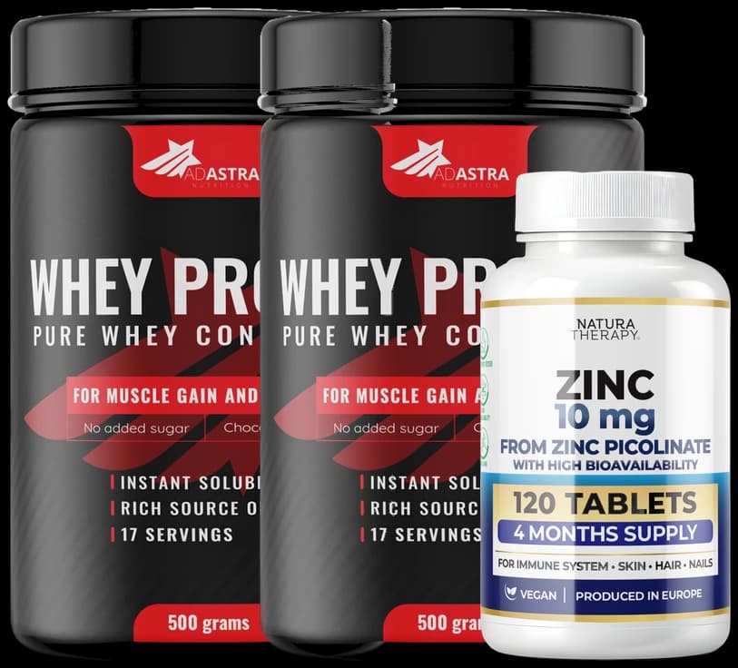 Whey 500 г чоколадо 1+1 + Zinc 120