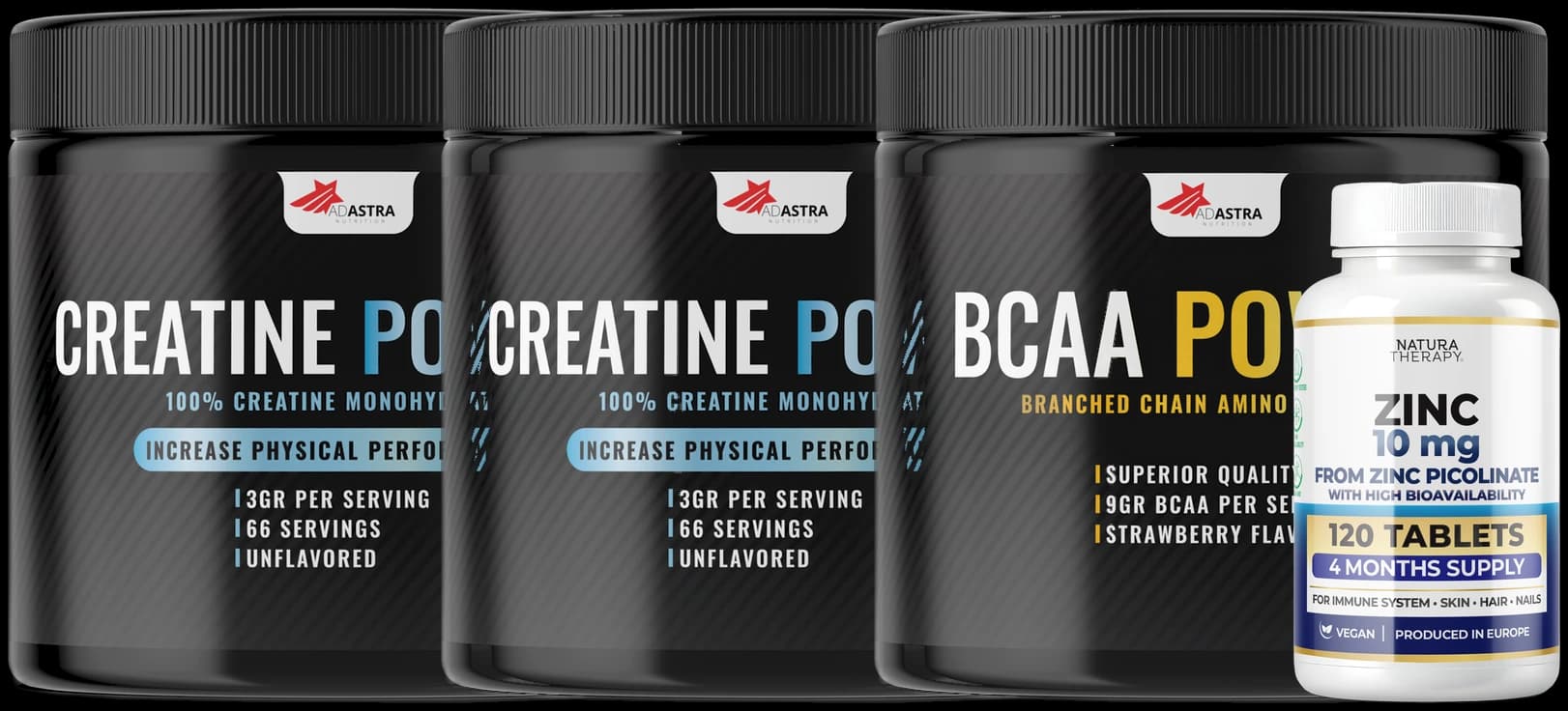 2x Creatine + BCAA + Zinc 120