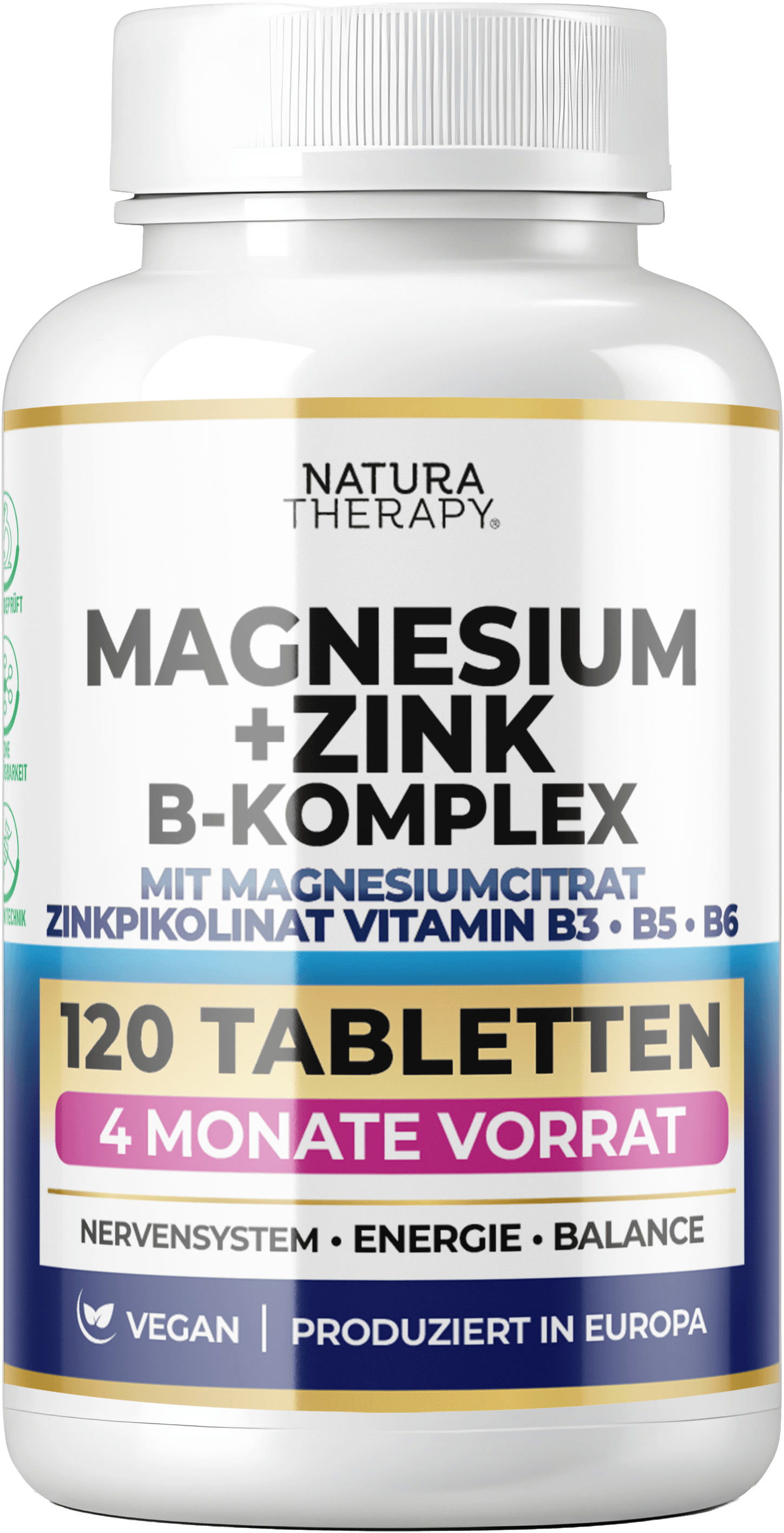 Magnesium + Zinc + B-Complex – Magnesium | NaturaTherapy – природни додатоци во исхраната