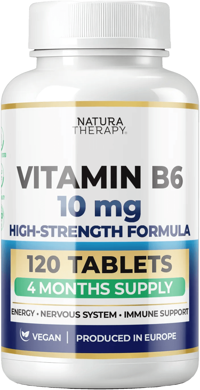 Vitamin B6 — за енергија, метаболизам и нервен систем — 120 таблети – Vitamin | NaturaTherapy – природни додатоци во исхраната
