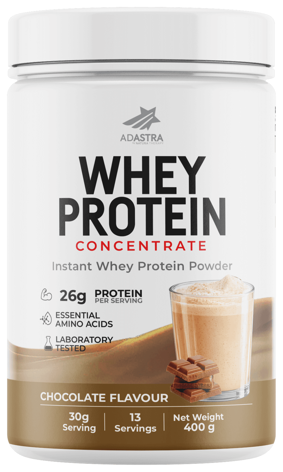 100% WHEY Protein 400 г — суруткин протеин за мускули и опоравување — Чоколадо – мускули | NaturaTherapy – природни додатоци во исхраната