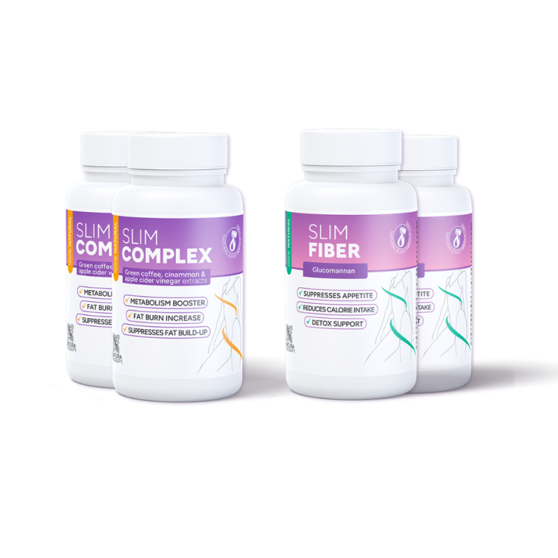 2x Slim Complex + 2x Slim Fiber - препарат за слабеење