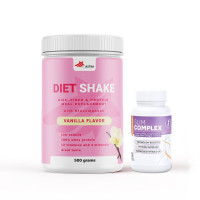 Diet Shake со вкус на ванила+Slim Complex гратис, заменски оброк за регулирање на тежината 