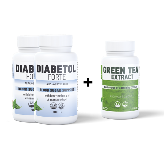 2x Diabetol Forte + Green Tea extract - препарат за дијабет
