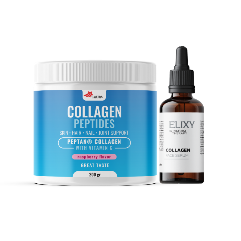 Collagen Peptides (малина) + Collagen Face Serum Collagen Peptides (малина) + Collagen Face Serum