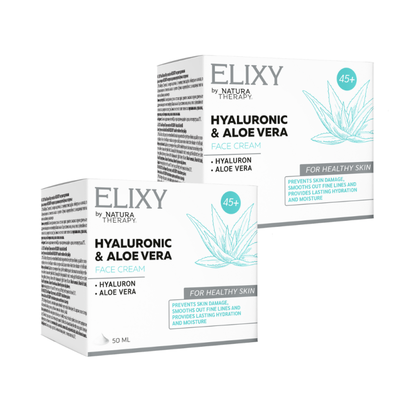 ELIXY Hyaluronic&Aloe vera Face cream 45+ (1+1)- крема за нега на кожа