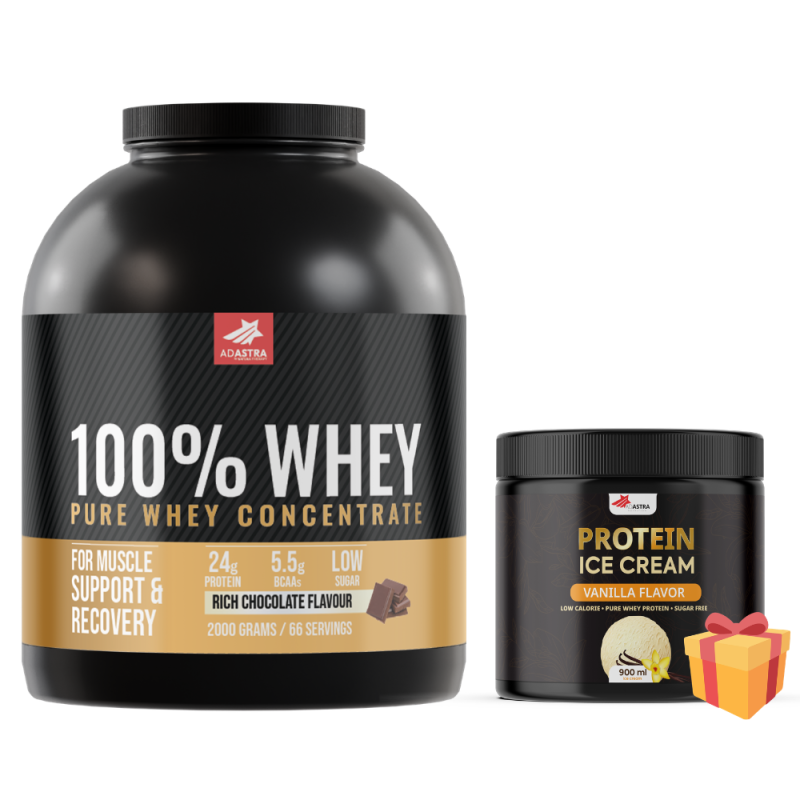 100% WHEY Protein (2000gr) - со вкус на чоколадо + Protein Ice Cream 