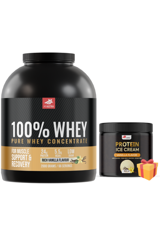 100% WHEY Protein, (2000g) - со вкус на ванила + Protein Ice Cream 