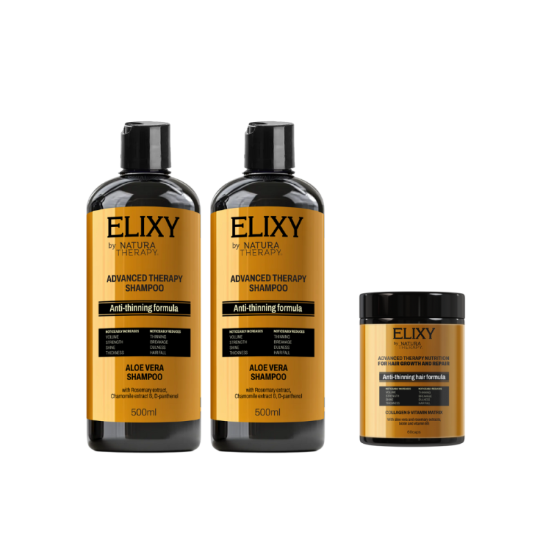 ELIXY ШАМПОН (1+1) + КАПСУЛИ ПРОТИВ ОПАЃАЊЕ НА КОСА