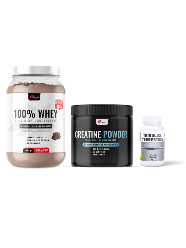 100% WHEY Protein + Creatine + Tribulus Teresstris