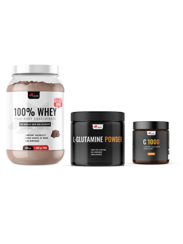 100% WHEY Protein + L-glutamine + C 1000