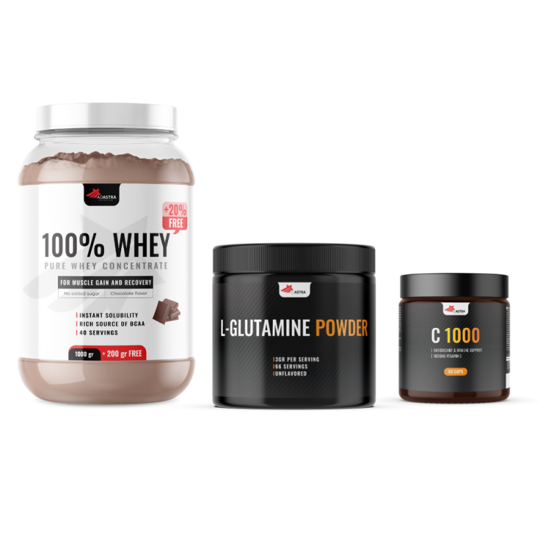 100% WHEY Protein + L-glutamine + C 1000