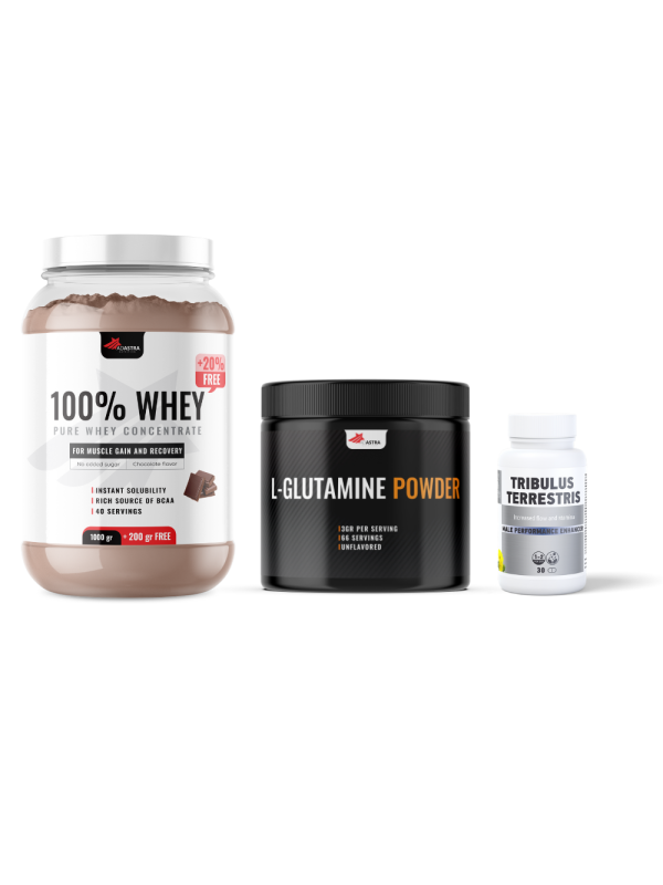 100% WHEY Protein + L-Glutamine + Tribulus Teresstris