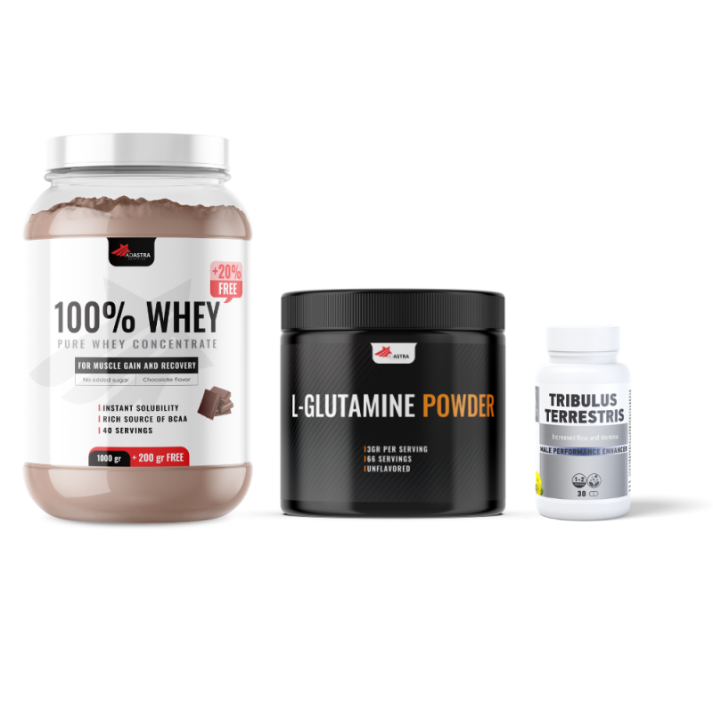 100% WHEY Protein + L-Glutamine + Tribulus Teresstris