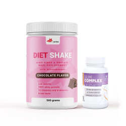 Diet Shake со вкус на чоколадо +Slim Complex гратис, заменски оброк за регулирање на тежината 
