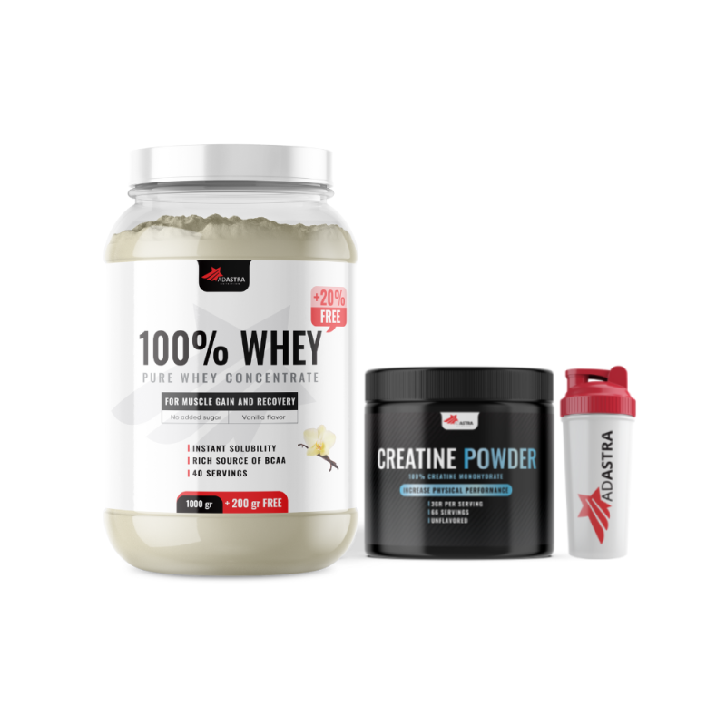 100% WHEY Protein, (1500g) + подарок Creatine + Shaker - со вкус на ванила