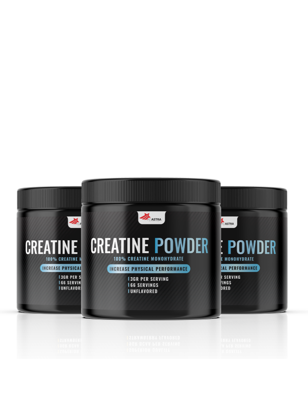 CREATINE MONOHYDRATE (2+1) - dietary supplement with creatine powder intended for increasing strength and supporting muscle growth.