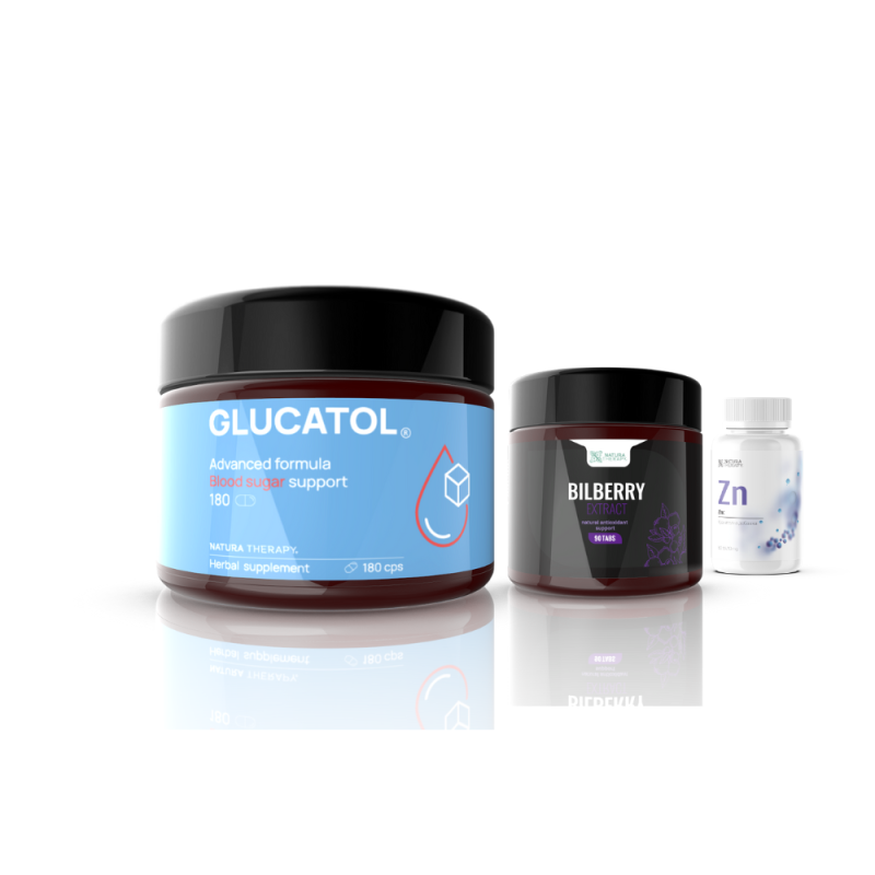 GLUCATOL (180cps) + Billbery extract (90cps) + Zinc (30cps) GLUCATOL (180cps) + Billbery extract (90cps) + Zinc (30cps)