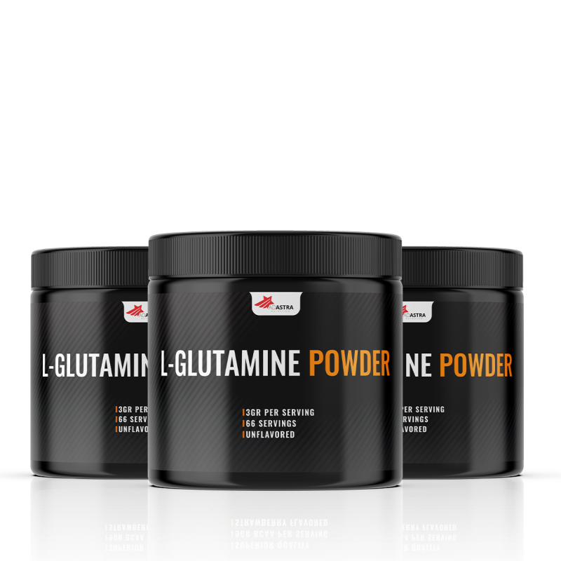 L-GLUTAMINE (2+1) - додаток на исхраната во прав со аминокиселината глутамин кој е наменет за одржување и синтеза на протеини во мускулите и обнова на мускулите