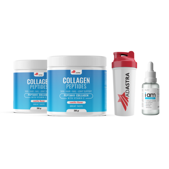 COLLAGEN PEPTIDES (1+1) + gift Shaker + I'am Collagen serum- dietary supplement in powder with collagen peptides and vitamin C, intended to maintain the health of the skin, joints, muscles and bones